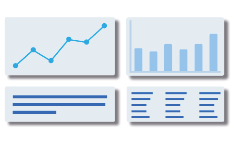 screen interface showing generic charts and diagrams