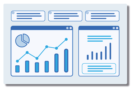 screen interface showing generic charts and diagrams